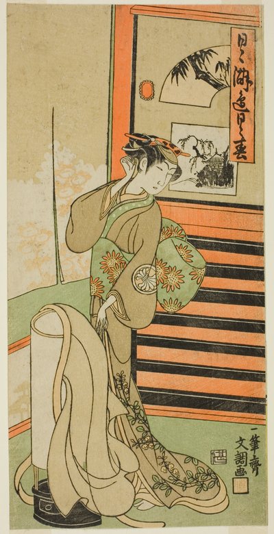 Herec Segawa Kikunojo II v neznámé roli od Ippitsusai Bunchō