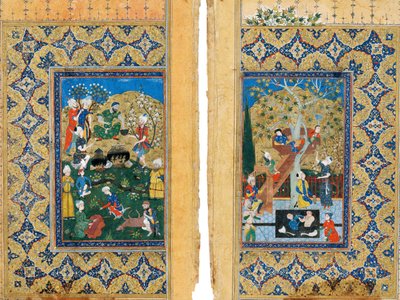 Piknik. Miniatura z Yusufa a Zulaikhy Legenda o Josefově a Potifarově ženě od Jamiho od Iranian Master