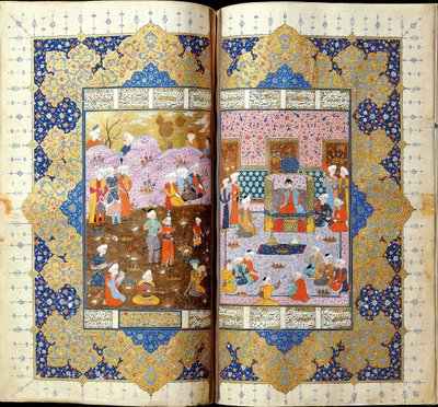 Shah Luhrasps Ascension to the Throne Rukopisné iluminace z eposu Shahname od Ferdowsiho od Iranian Master