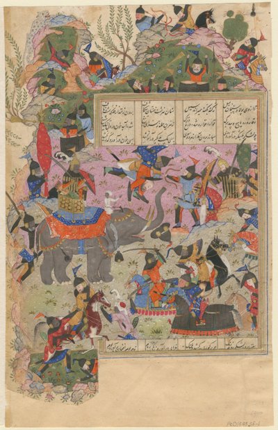 Bitva o Iskandar se Zanj Z rukopisu Khamsa z Nizami, 1540-1545 od Iranian Master