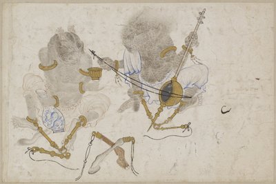 Dva démoni, spoutaní, 15. století od Iranian Master