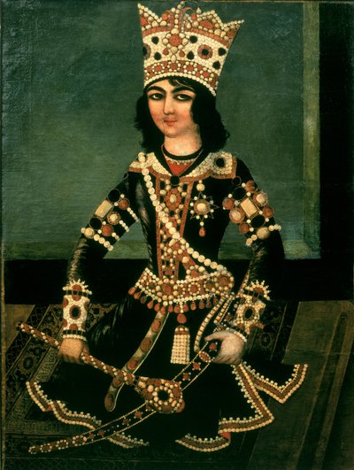 Portrét Abbas-Minzy (asi 1783-1833), prince z Persie, syna Shah Fath Ali (vládl 1797-1834) od Iranian School