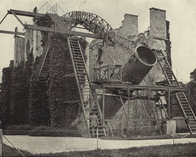 The Great Rosse Telescope, Birr Castle, Kings County (č/b foto) od Irish Photographer