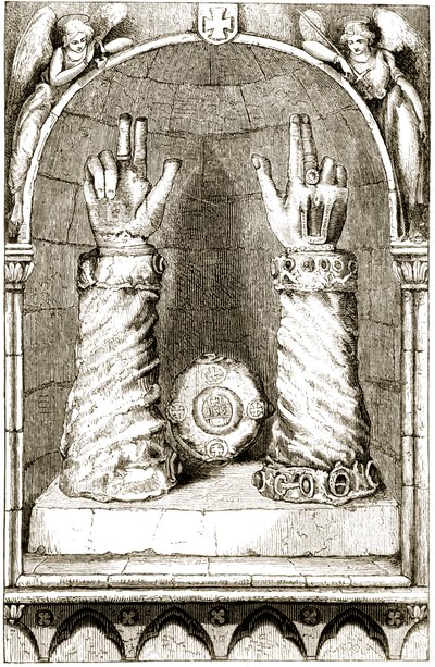 Shrine of St. Patricks hand, z The Trials Thaumaturge, aneb Three Wonder-working Saints of Ireland, Mary Cusack (1829-99) publikovaná kolem 90. let 19. století od Irish School