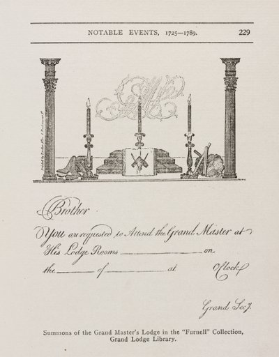 Předvolání lóže velmistrů, střední 1700 od Irish School