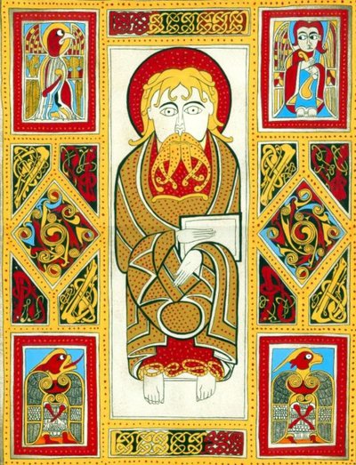 ilustrace z The Book of Kells, 800 (iluminace) od Irish School
