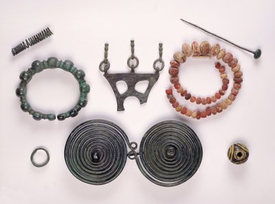 Šperky nalezené v ženském hrobě v Hallstattu, Keltové od Iron Age