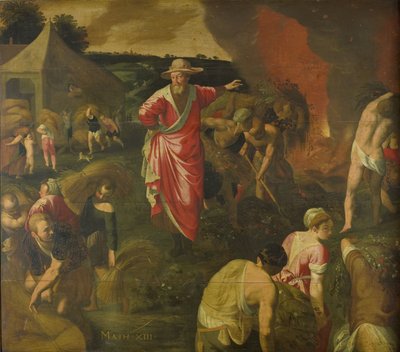 Podobenství o plevelu mezi pšenicí od Isaac Claesz. van Swanenburg (attributed to)