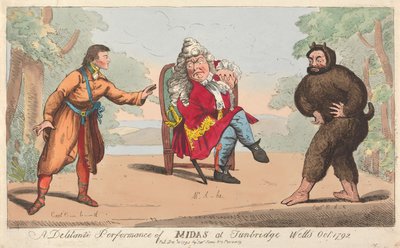 Eine Delitanti-Aufführung von Midas in Turnbridge Wells, Oktober 1792 od Isaac Cruikshank