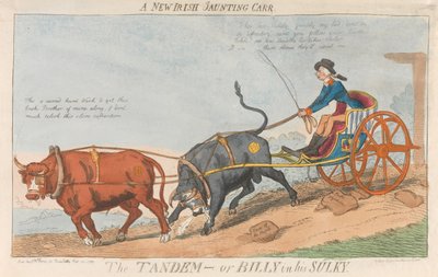 Ein neuer irischer Jaunting Carr. Das Tandem - oder Billy in seinem Sulky od Isaac Cruikshank