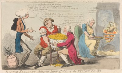 Doktor Sangrado befreit John Bull vom Gelbfieber od Isaac Cruikshank