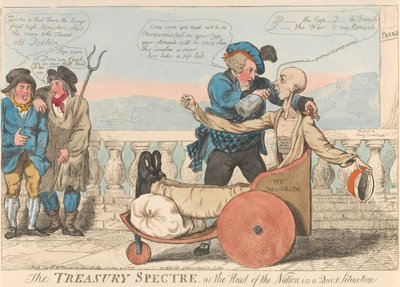 Das Schatzamt-Spektakel oder das Staatsoberhaupt in einer seltsamen Lage od Isaac Cruikshank