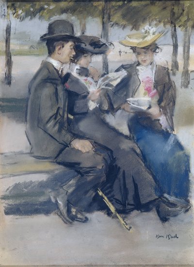 V Bois de Boulogne nedaleko Paříže od Isaac Israels (signed by artist)