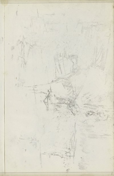 Abklatsch kresby křídou na listu 5 verso od Isaac Israels
