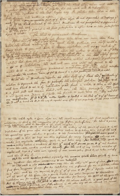 The Hunting of the Green Lyon, verso, c.1700 od Isaac Newton