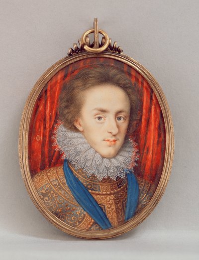 Portrét Jindřicha, prince z Walesu (1594-1612) kolem roku 1610 (wc na pergamenu) od Isaac Oliver