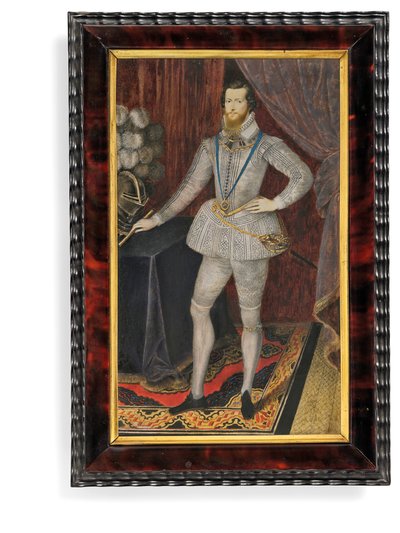 Robert Devereux, 2. hrabě z Essexu (vellum s rámem z želvoviny a zlatým držákem) od Isaac Oliver