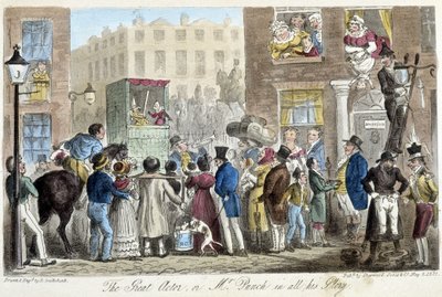 Guignol v ulicích Londýna - v ""Anglický špión"" C. Molloy Westmacott, nemocný. Autor: Robert Gruikshand, Sherwood, Londýn od Isaac Robert Cruikshank