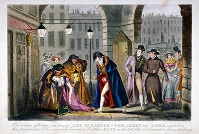 Scéna v Covent Garden, Westminster, Londýn, 1830 od Isaac Robert Cruikshank