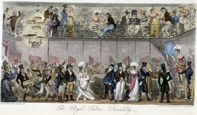 The Royal Saloon Piccadilly – v „“The English Spy”” od Charlese Molloy Westmacotta, kresba Robert Cruikshank, London Edition od Isaac Robert Cruikshank