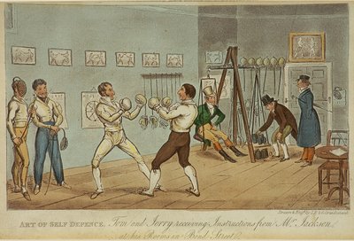 Umění sebeobrany (barevné lito) od Isaac Robert and George Cruikshank