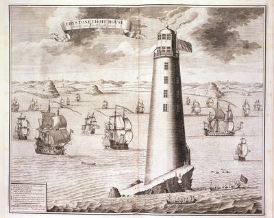 Eddystone Lighthouse, vyrytý Hendrickem Hulsberghem, 1713 (viz také 40669) od Isaac Sailmaker