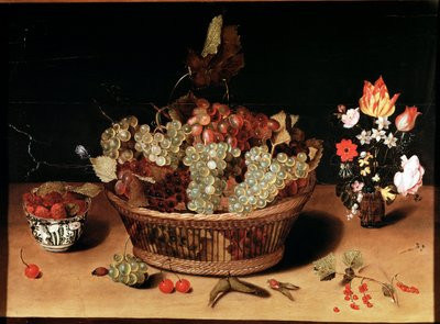 Zátiší s květinami a ovocem Malba Isaaca Soreaua (1604-1644) Turín 17. století Galleria Sabauda, inv. 758 od Isaac Soreau