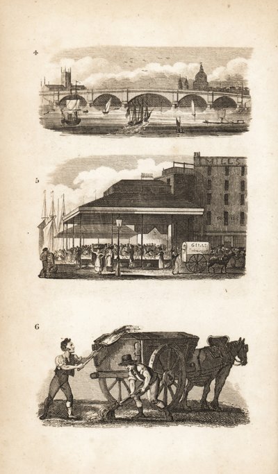 New London Bridge, Billingsgate a Scavenger od Isaac Taylor