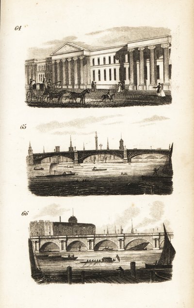 The General Post-Office, Southwark Bridge a Waterloo Bridge od Isaac Taylor