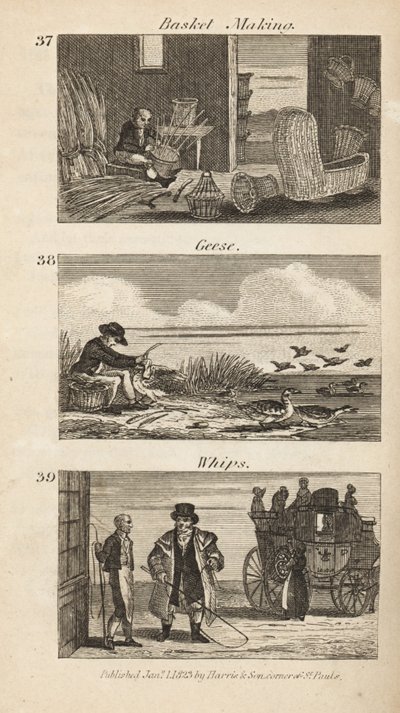 Obchody v Regency England: výroba košíků, škubání hus a biče od Isaac Taylor