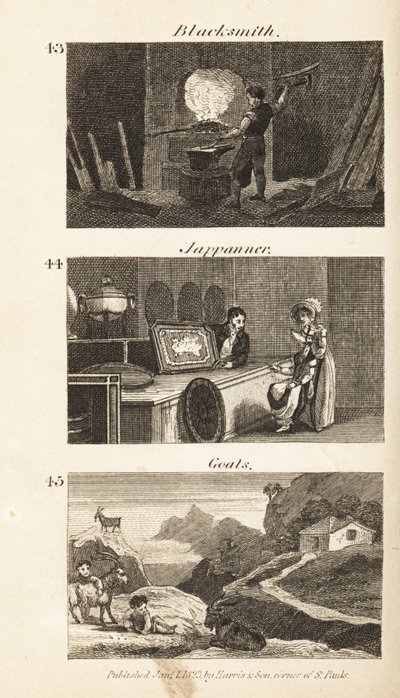Živnosti v Regency England: kovář, Jappanner a kozy od Isaac Taylor