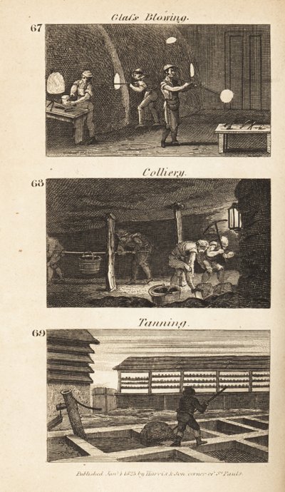 Živnosti v Regency England: foukání skla, důl a koželužství od Isaac Taylor