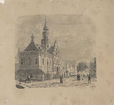 Pohled na radnici v Bolswardu od Isaac Weissenbruch