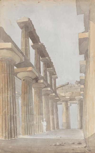Interiér velkého chrámu v Paestum od Isaac Weld