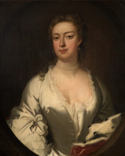 Portrét dámy v bílém a hranostaji, 1738. od Isaac Whood