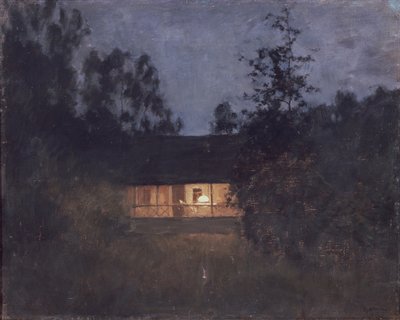 Venkovský dům za soumraku, 1890s od Isaak Ilyich Levitan