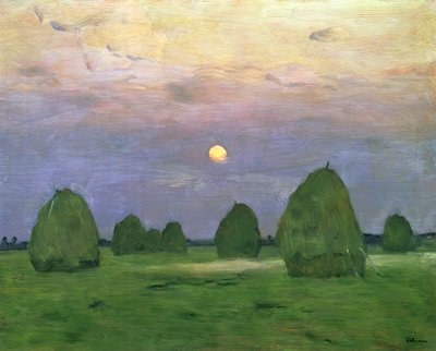 Hayricks za soumraku, 1899 od Isaak Ilyich Levitan