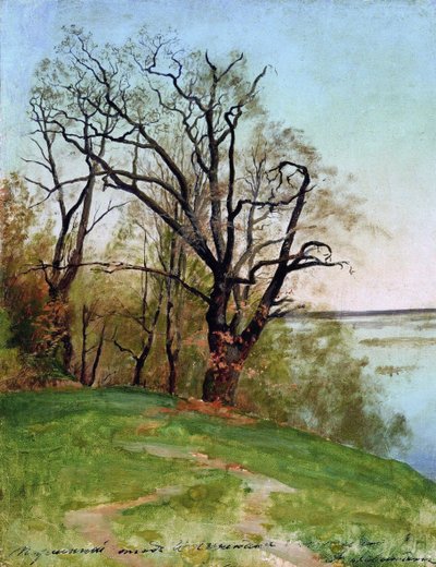Dub na břehu řeky, 1887. od Isaak Ilyich Levitan