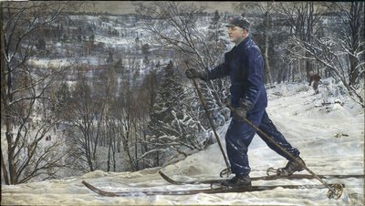 Clement Varshilov (181-1989) Skromný - Clement Varshilov na lyžařském zájezdu - Isaac Izralevich Brodsky (184-1939). Olej a plátno od Isaak Israilevich Brodsky