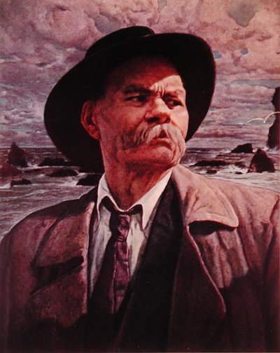 Maxim Gorkij (1868-1936) kolem 1930-36 (litho) od Isaak Israilevich Brodsky