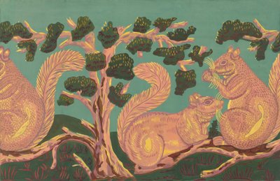 Bandbox Design - veverky, c. 1938. od Isabella Ruth Doerfler