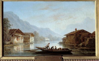 Švýcarští rybáři v Interlakenu. Obraz Isidora Dagnana (1794 - 1873) od Isidore Dagnan