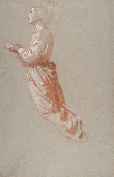 Andělský horní registr, studie k nástěnným malbám v kapli Saint Remi, Sainte-Clotilde..., 19t od Isidore Pils