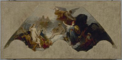 Minerva bojující s Brutální silou před sjednoceným Olympem, asi 1872 (olej na plátně) od Isidore Pils