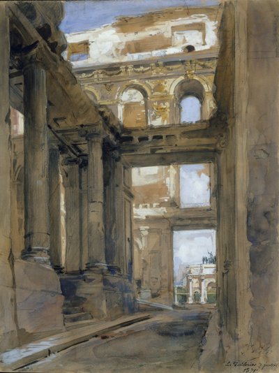 Ruiny paláce Tuileries, 19. století. od Isidore Pils