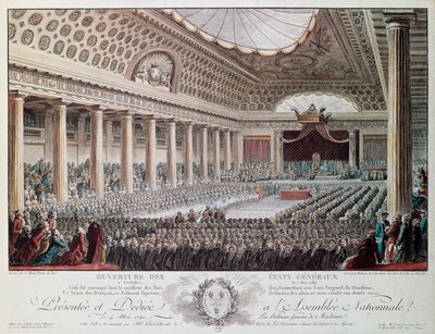 Otevření generálního státu ve Versailles v roce 1789, rytina Helmann, Francouzská revoluce, Francie od Isidore Stanislas Helman