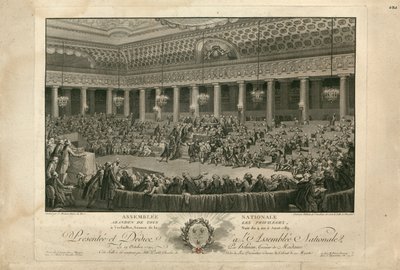 Noc 4. srpna 1789 v Národním shromáždění, 1790. od Isidore Stanislas Helman