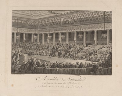 Noc 4. srpna 1789 v Národním shromáždění, 1790 od Isidore Stanislas Helman