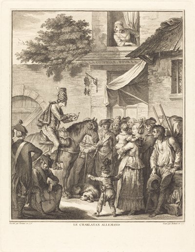 Německý šarlatán od Isidore Stanislas Helman after Jean Duplessi Bertaux