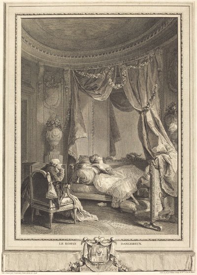 Nebezpečný román od Isidore Stanislas Helman after Nicolas Lavreince